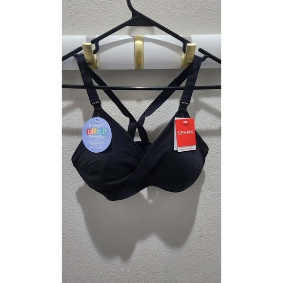 SPANX Bra-llelujah Nursing Bra Women Stretch Large 36C-38C Very Black NWT - Picture 2 of 10
